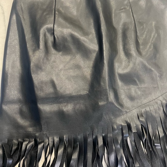 Black Asymmetrical Fringe Skirt - Picture 2 of 7